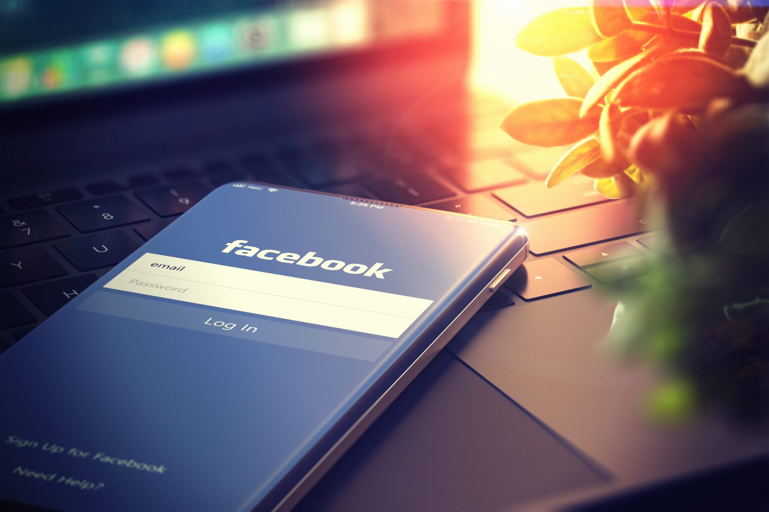 KYIV, UKRAINE-JANUARY, 2020: Facebook on Smart Phone Screen. 3D.Social Media Concept